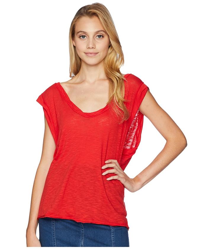 Free People Cleo Tee (red) Women's T Shirt