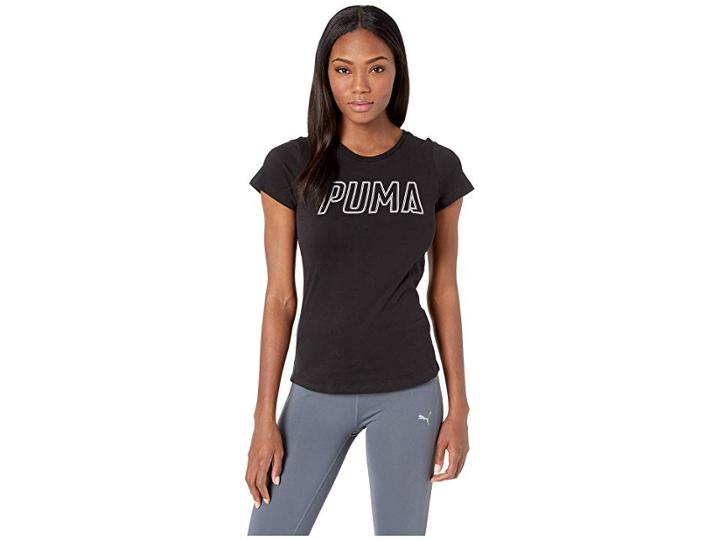Puma Athletics Logo Tee (cotton Black) Women's T Shirt