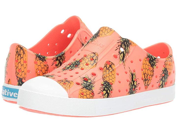Native Kids Shoes Jefferson Print (little Kid) (popstar Pink/shell White/pineapple) Girls Shoes