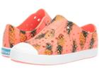 Native Kids Shoes Jefferson Print (little Kid) (popstar Pink/shell White/pineapple) Girls Shoes