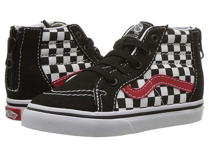 Vans Kids Sk8-hi Zip (infant/toddler) ((checkerboard) Black/red/true White) Boys Shoes