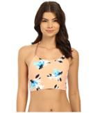 Vince Camuto Pool Side Chain Halter Crop Top W/ Removable Soft Cups (peach Rose) Women's Swimwear