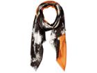 Calvin Klein Color Block Distressed Printed Pashmina Scarf (orange Peel) Scarves