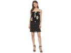 1.state Mixed Print Pleated Slip Dress (rich Black) Women's Dress