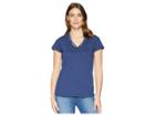 Mod-o-doc Slub Jersey Double V Short Sleeve Tee (new Navy) Women's T Shirt