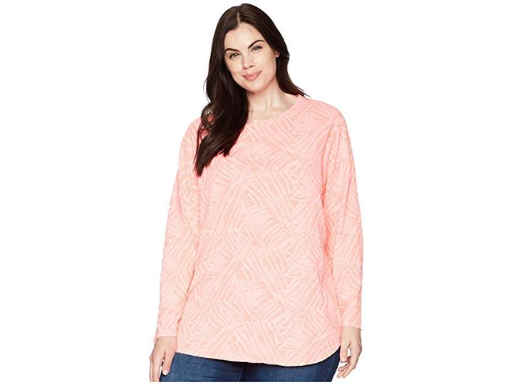 Extra Fresh By Fresh Produce Plus Size Ocean Tide Catalina Top (bright Coral) Women's Clothing