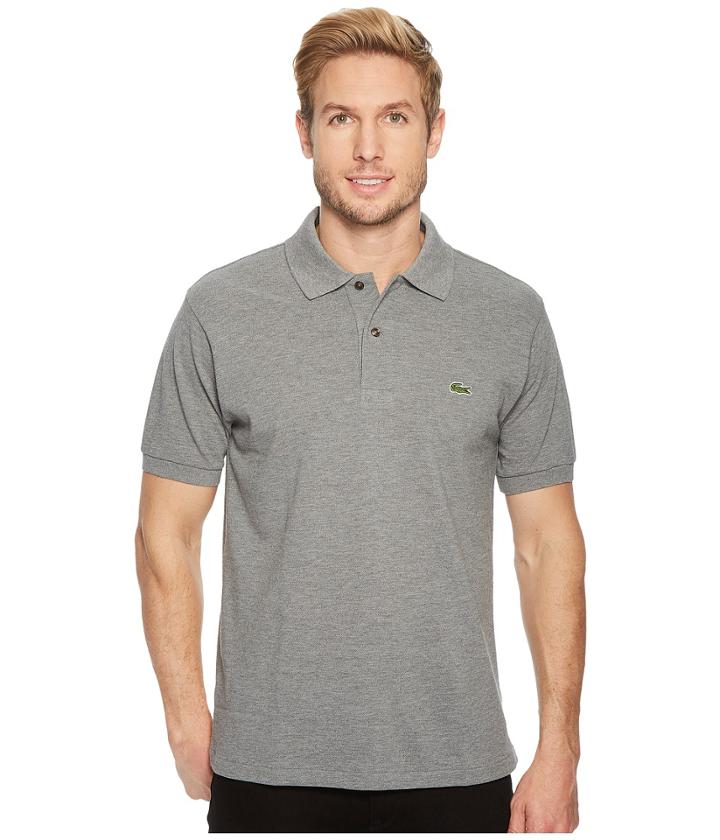 Lacoste Short Sleeve Classic Fit Chine Pique Polo Shirt (galaxite Chine) Men's Short Sleeve Pullover
