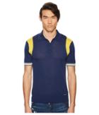 Dsquared2 Color Block Sweater Polo (blue/yellow) Men's Sweater