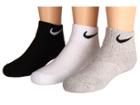 Nike Kids Cotton Cushion Quarter Length Socks W/ Moisture Management 3-pair Pack (little Kid/big Kid) (white/grey Heather/black) Kids Shoes