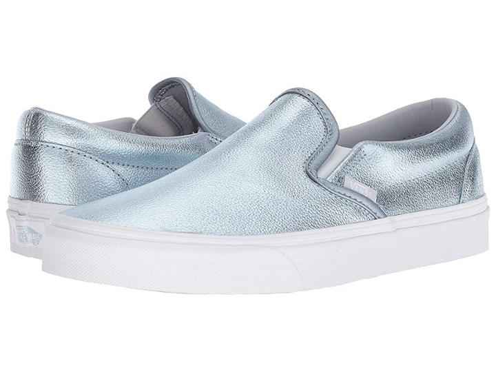 Vans Classic Slip-ontm ((metallic) Gray Dawn/true White) Skate Shoes