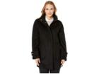 Anne Klein Zip Front Wool Coat With Snaps (black) Women's Coat