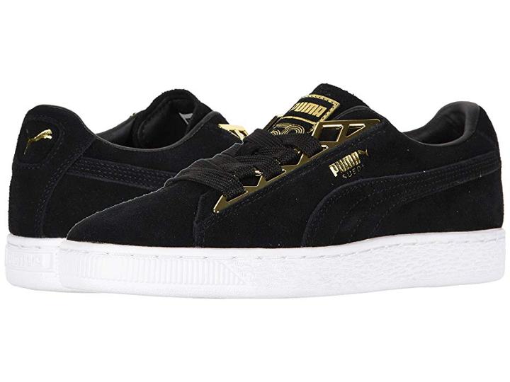 Puma Suede Jewel Metallic (puma Black/puma Black) Women's Lace Up Casual Shoes