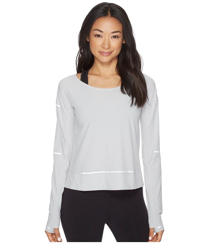 Asics Lite-show Cover-up (mid Grey Heather) Women's Long Sleeve Pullover