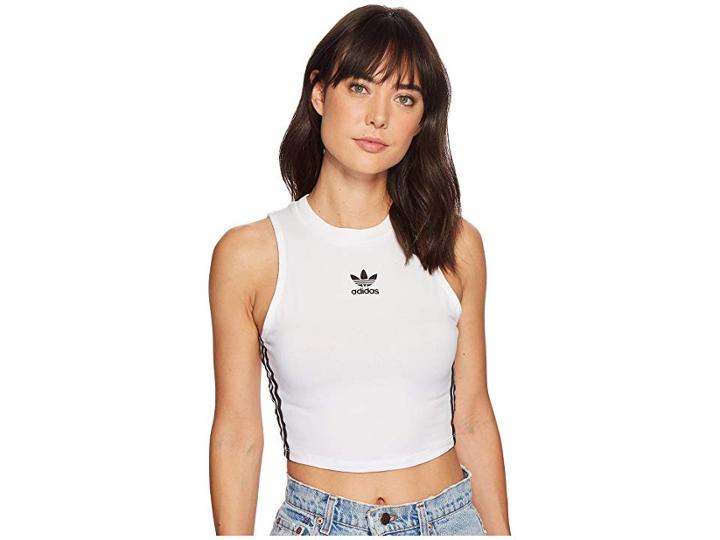 Adidas Originals Crop Tank Top (white) Women's Sleeveless