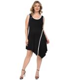 Karen Kane Plus Plus Size Angled Drape Dress (black) Women's Dress
