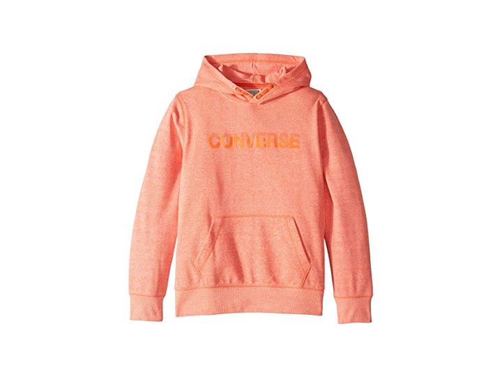 Converse Kids Marled Pullover Hoodie (big Kids) (wild Mango Marl) Boy's Clothing