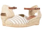 David Tate Malta (beige Stripe Fabric) Women's Sandals