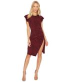 Michael Michael Kors Cheetah Ruffle Sleeve Dress (raspberry) Women's Dress