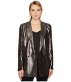 Paul Smith Metallic Long Boyfirend Jacket (gold) Women's Coat