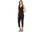 1.state Wrap Front Tie Waist Soft Twill Jumpsuit (rich Black) Women's Jumpsuit & Rompers One Piece