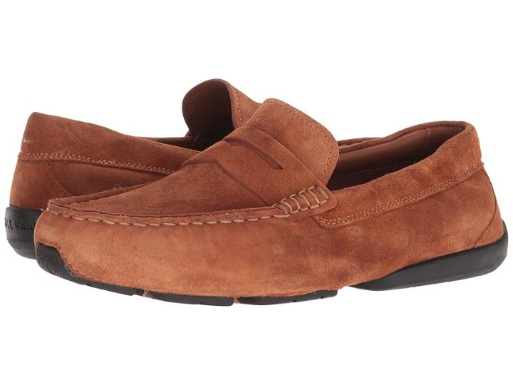 Cole Haan Branson Penny Driver (british Tan Suede) Men's Shoes