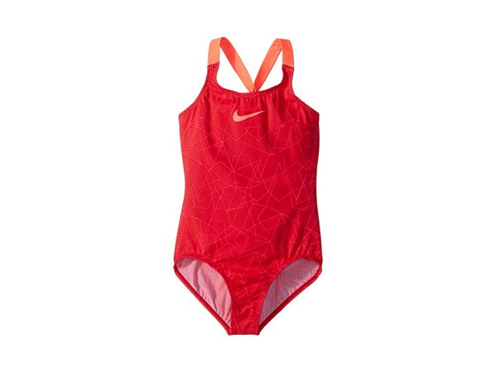 Nike Kids Nova Flare Prism Crossback One-piece (little Kids/big Kids) (tropical Pink) Girl's Swimsuits One Piece