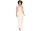 Adrianna Papell Cap Sleeve Bead Bodice Gown With Solid Crepe Skirt (blush) Women's Dress