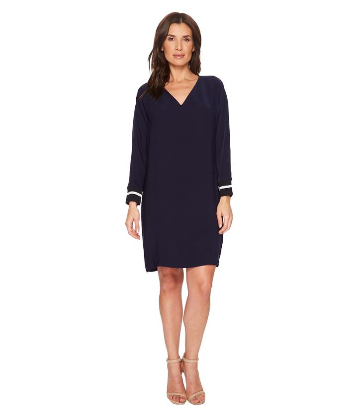 Lauren Ralph Lauren Crepe Shift Dress (navy) Women's Dress
