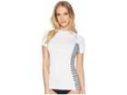 O'neill Side Print Short Sleeve Rashguard (white/highway Stripe) Women's Swimwear