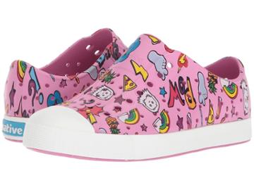 Native Kids Shoes Jefferson Print (little Kid) (malibu Pink/shell White/sticker Book Print) Girls Shoes