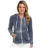 Allen Allen L/s Zip Jacket In Cloud Wash (lapis) Women's Jacket