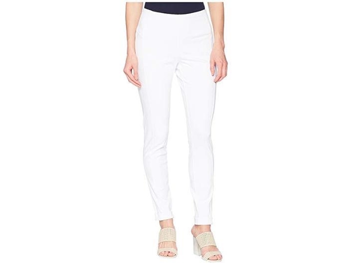 Tribal Stretch Twill 28 Pull-on Flatten Leggings With Cuff (white) Women's Casual Pants