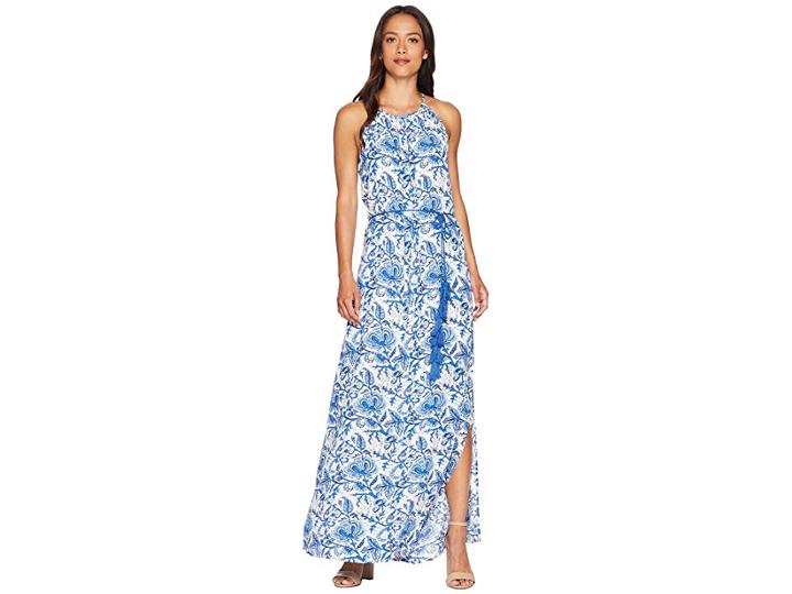 Karen Kane Halter Maxi Dress (print) Women's Dress