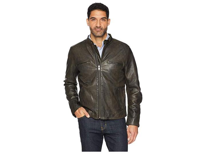 Lucky Brand Leather Bonneville Jacket (black) Men's Coat