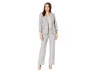 Le Suit Pinstripe One-button Notch Collar Pants Suit (black/white) Women's Suits Sets