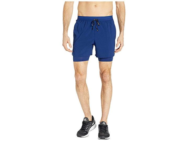 Nike Flex Stride Shorts 5 2-in-1 (blue Void/heather/blue Void/metallic Silver) Men's Shorts