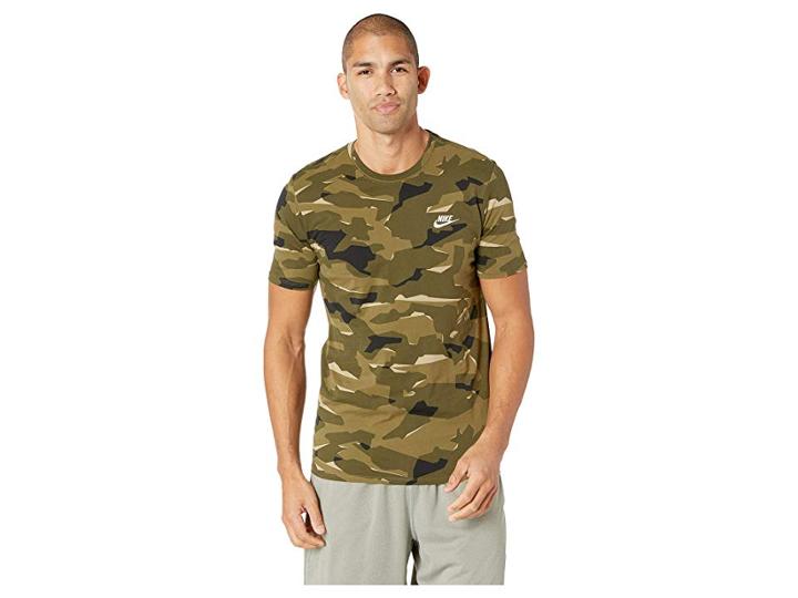 Nike Nsw Tee Camo Pack 1 (neutral Olive/medium Olive/white) Men's T Shirt