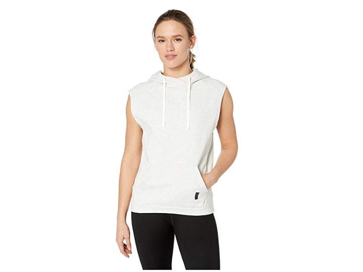 Reebok Combat Legacy Sleeveless Hoodie (white Melange) Women's Clothing