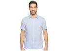 Perry Ellis Short Sleeve Solid Linen Shirt (colony Blue 1) Men's Short Sleeve Button Up