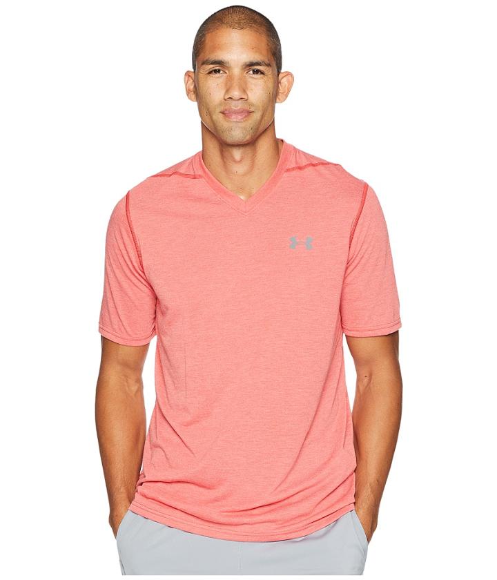 Under Armour Ua Threadborne V-neck Short Sleeve (red) Men's Clothing
