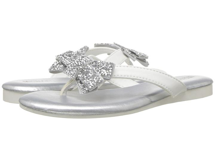 Michael Michael Kors Kids Demi Jell (little Kid/big Kid) (white/silver) Girl's Shoes