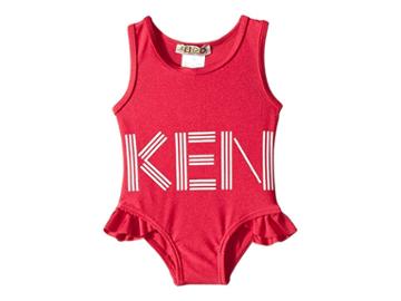 Kenzo Kids Logo Swimsuit (infant) (fuchsia) Girl's Swimsuits One Piece