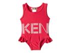 Kenzo Kids Logo Swimsuit (infant) (fuchsia) Girl's Swimsuits One Piece
