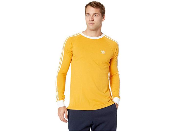 Adidas Skateboarding Clima 2.0 Long Sleeve Tee (tactile Yellow/white) Men's Long Sleeve Pullover