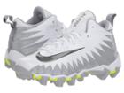 Nike Kids Alpha Menace Shark Football (toddler/little Kid/big Kid) (white/black/metallic Silver/wolf Grey) Kids Shoes