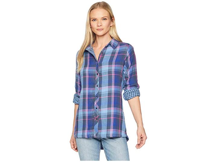 Mountain Khakis Townie Long Sleeve Shirt (twilight Plaid) Women's Clothing