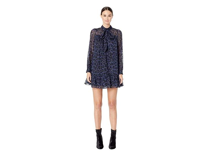 Kate Spade New York Wild Ones Leopard Clip Dot Mini Dress (light Adriatic Blue) Women's Dress