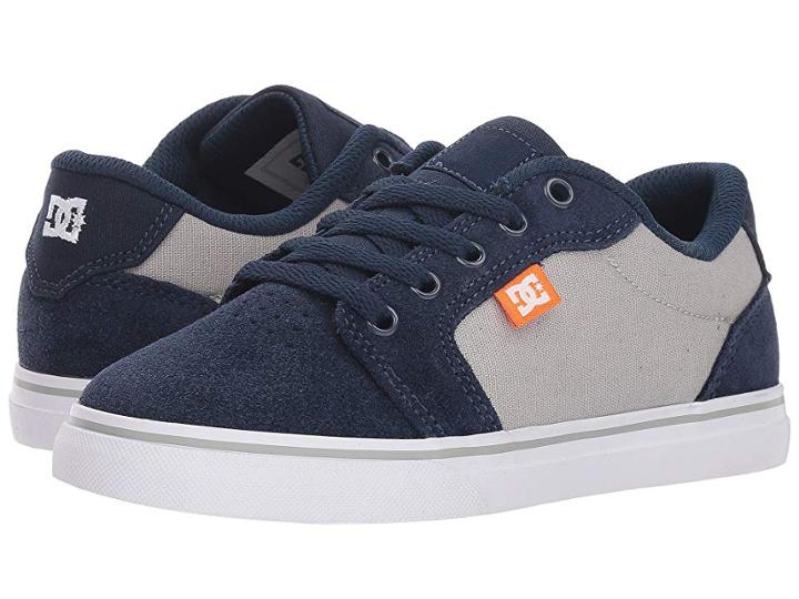 Dc Kids Anvil (little Kid/big Kid) (navy/grey) Boys Shoes