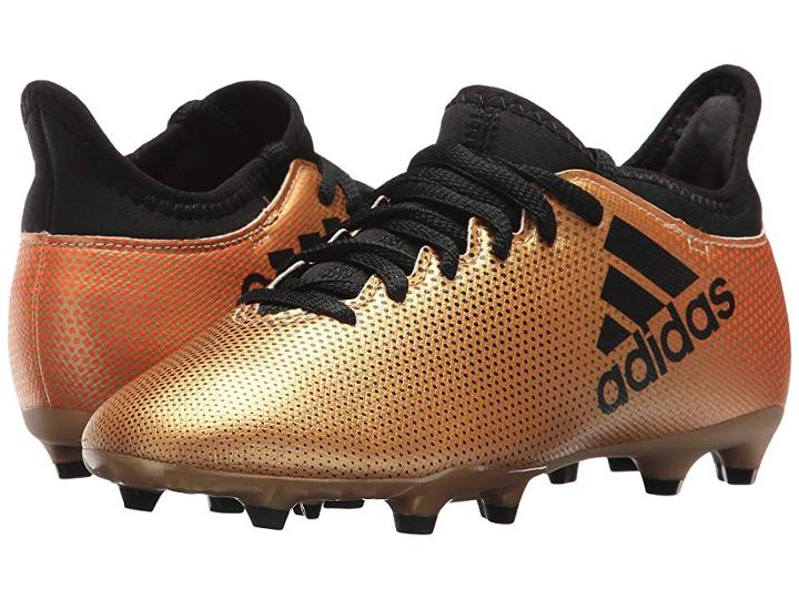 Adidas Kids X 17.3 Fg (little Kid/big Kid) (tactile Gold/black/solar Red) Kids Shoes