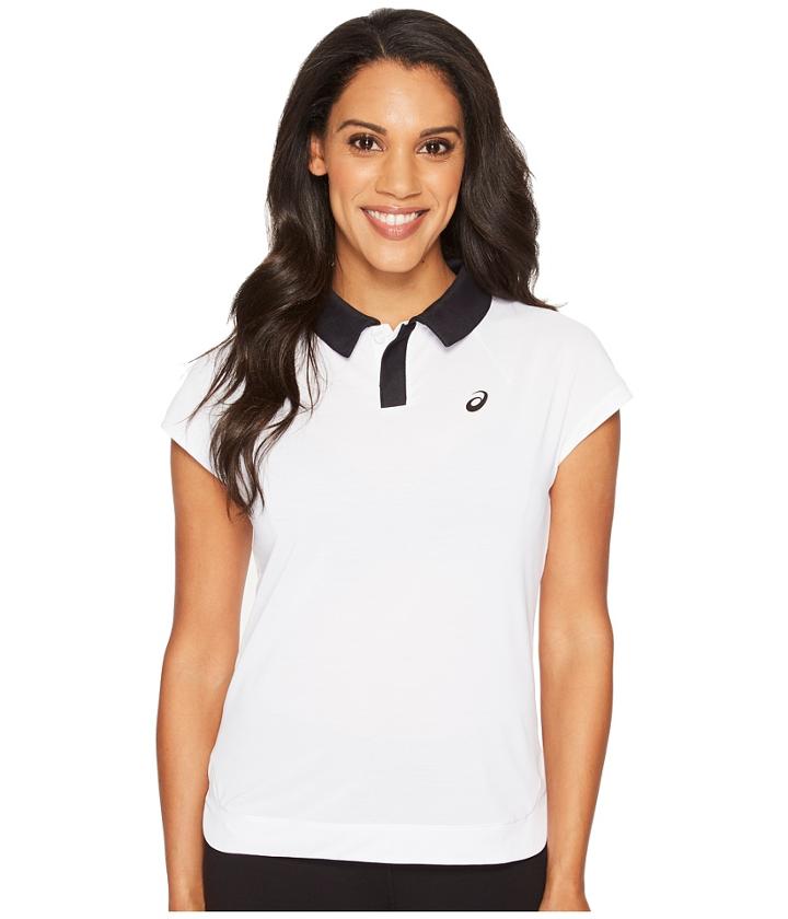 Asics Court Classic Polo (brilliant White) Women's Short Sleeve Pullover